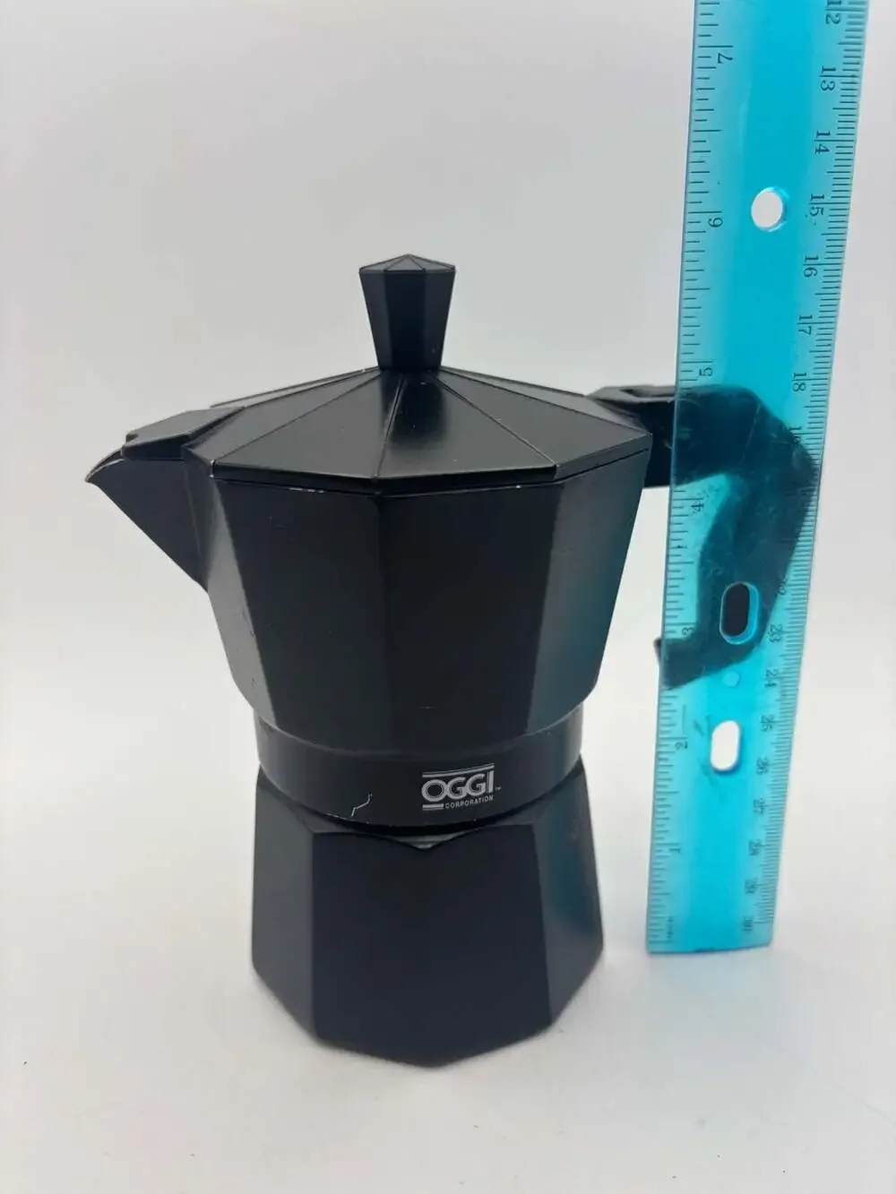 Oggi Corporation Black Aluminum Stovetop Moka Pot Espresso Maker